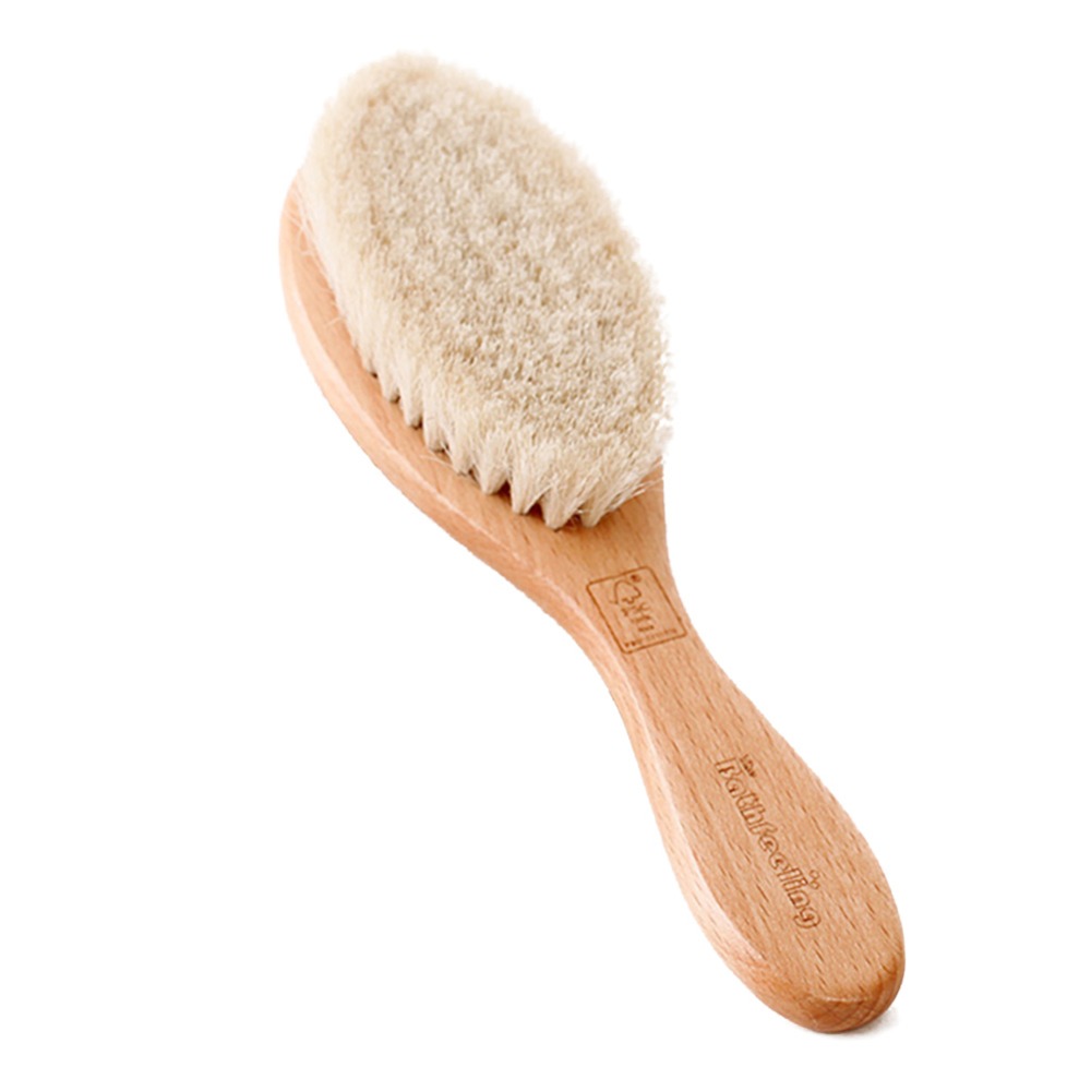  Ǻ õ   귯  ɾ  и Ӹ /Considerate Skin Baby Natural Wool Comb Brush Hair Care Massage clear baby head dirt